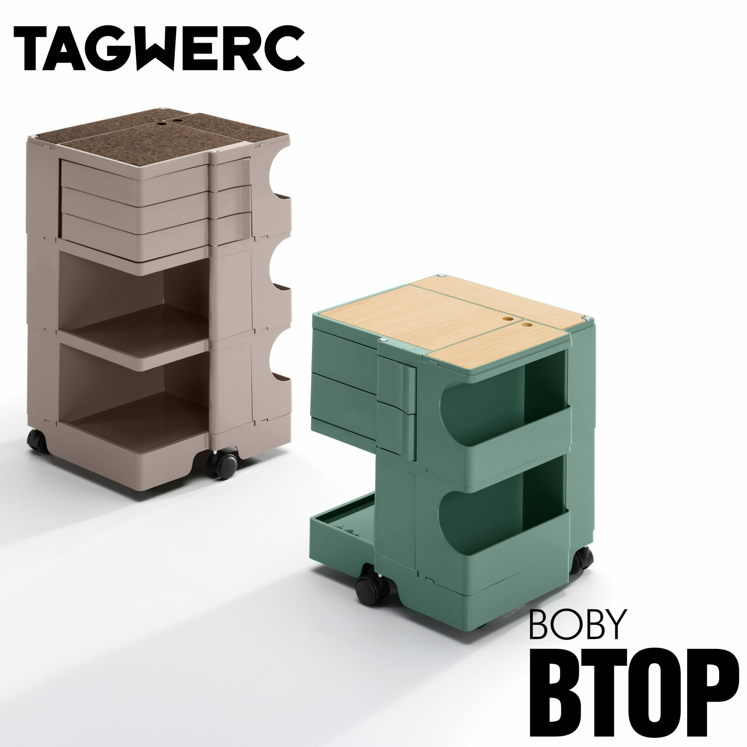 BTOP Eiche Auflage - Natur Rollcontainer Boby B—Line für