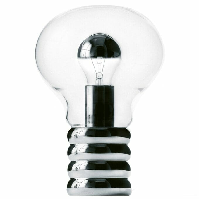 bulb tischleuchte chrom glas gluehbirne design objekt design 1966 ingo maurer tagwerc